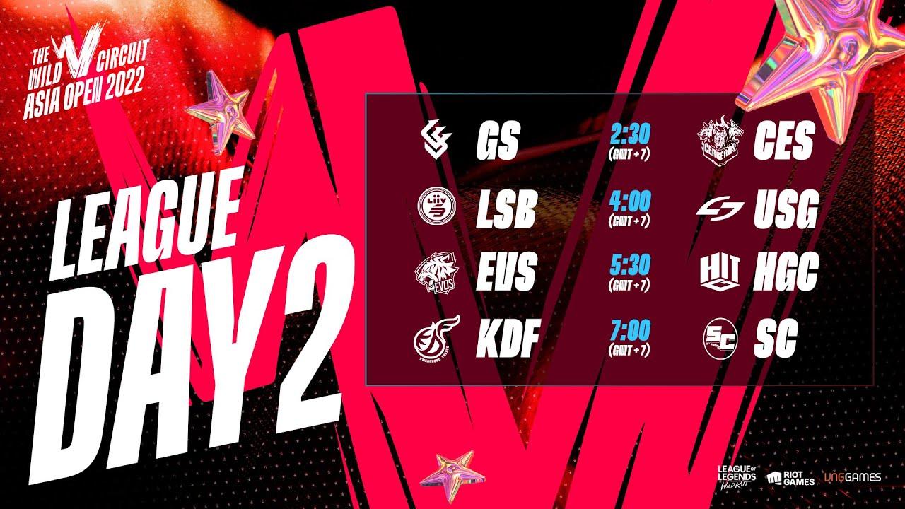 [No commentary] GS vs CES | LSB vs USG | EVS vs HGC | KDF vs SC - WCAO 2022 | LEAGUE STAGE -  D2W1