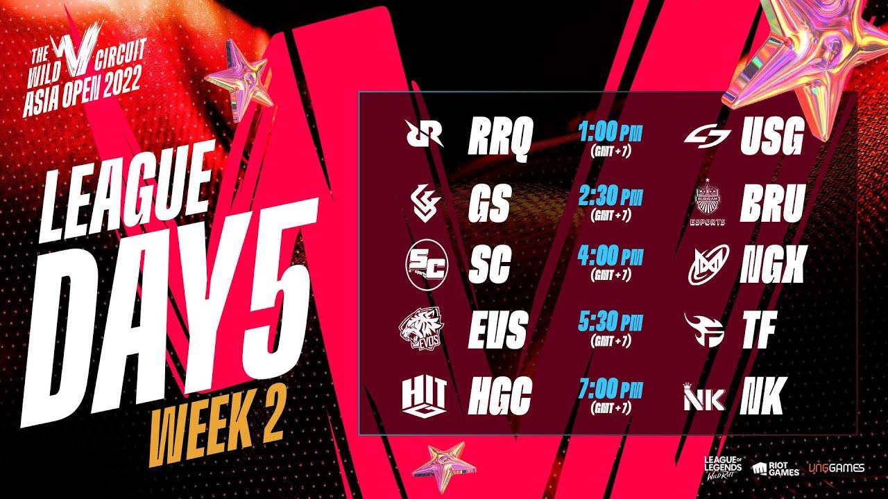 [No Commentary] RRQ vs USG | GS vs BRU | SC vs NGX | EVS vs TF | HGC vs NK | WCAO 2022 LEAGUE D5W2