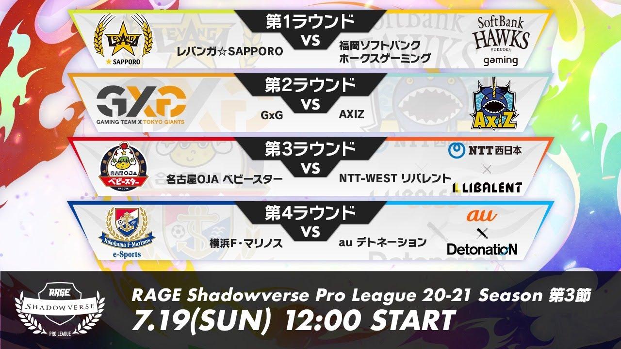 【第3節】RAGE Shadowverse Pro League 20-21シーズン