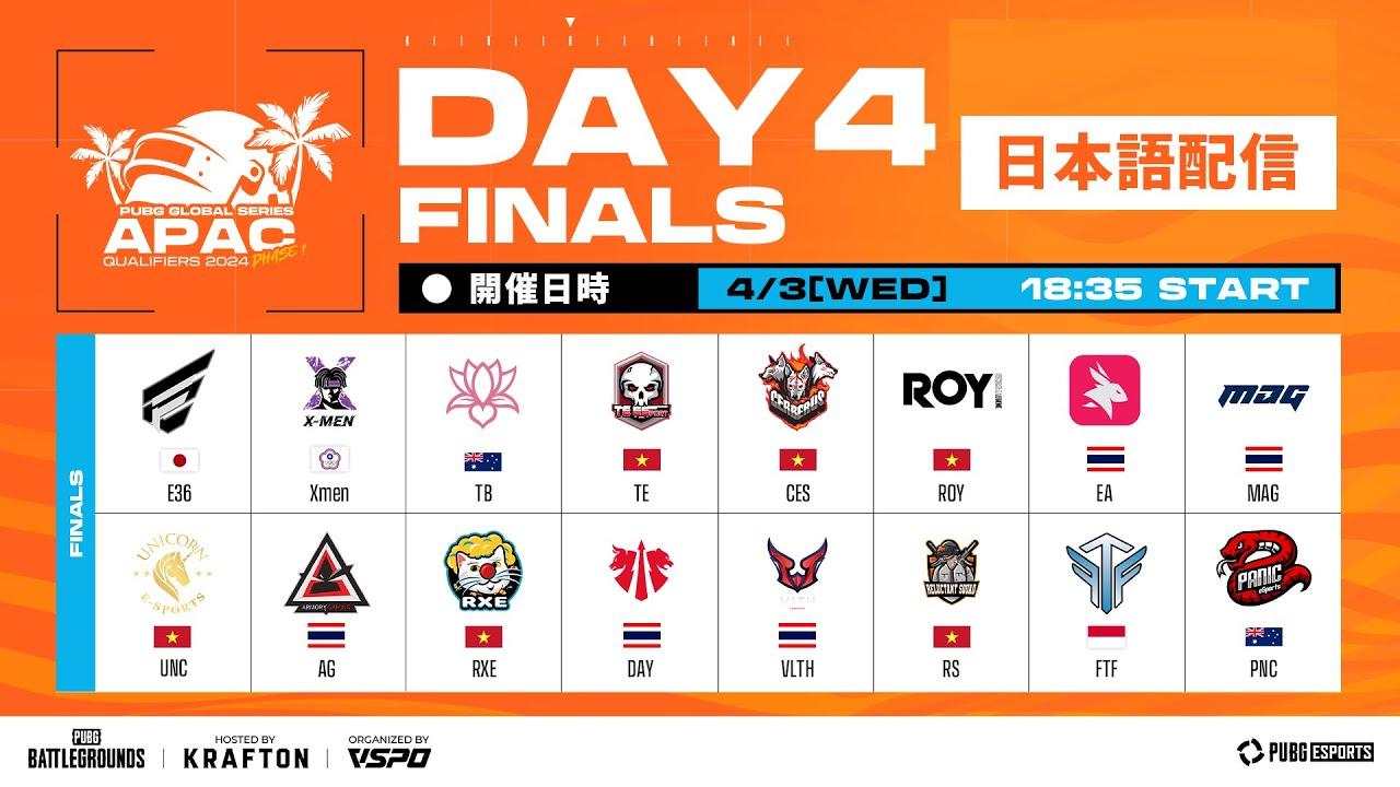 【日本語配信】PGS APAC QUALIFIERS 2024 PHASE 1 | FINALS DAY 4