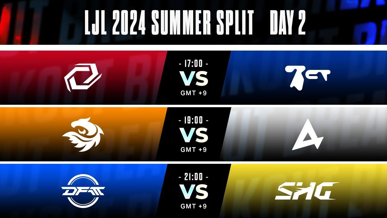 LJL 2024 Summer Split Day 2 | SG vs BCT - V3 vs AXC - DFM vs SHG