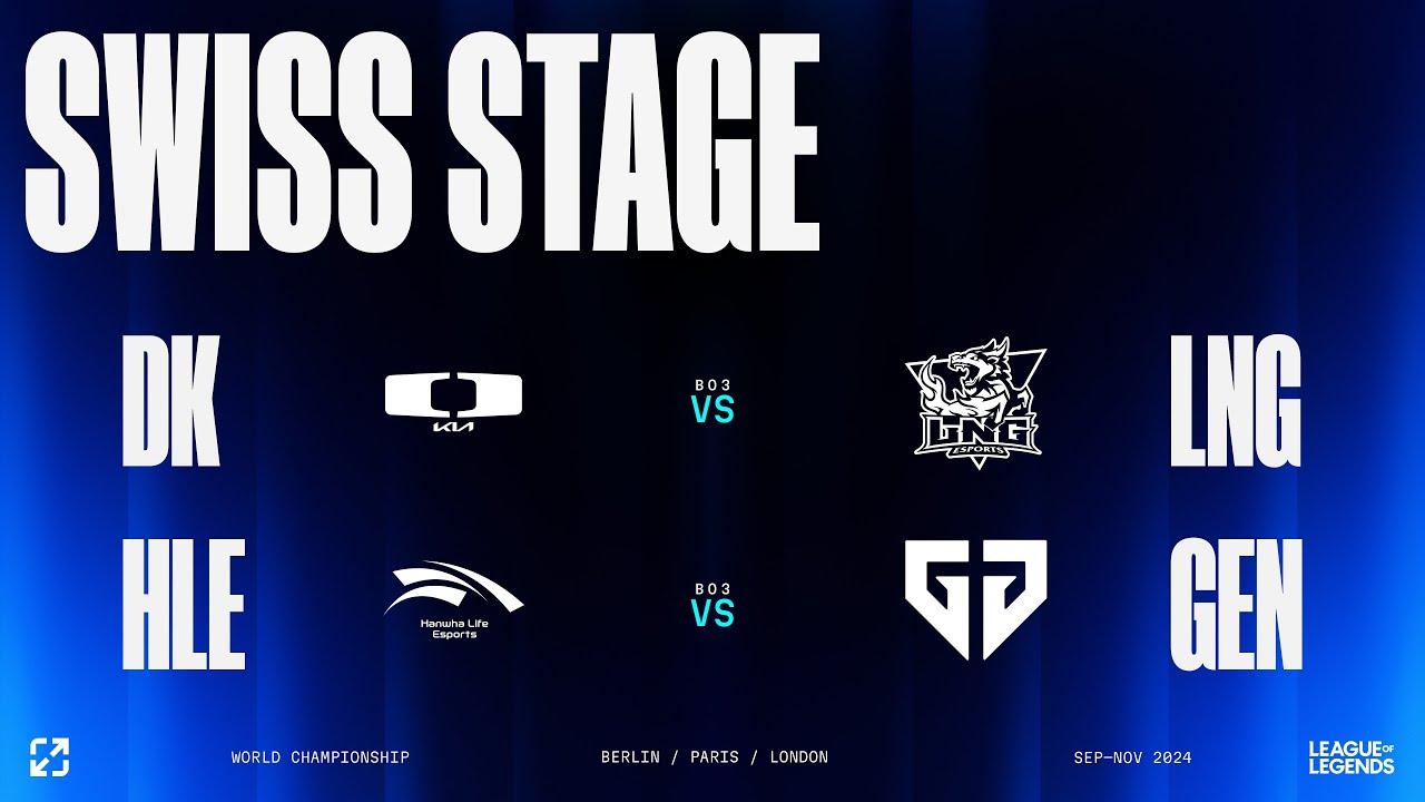 Worlds 2024 | SWISS STAGE DAY 3 | DK vs LNG - HLE vs GEN