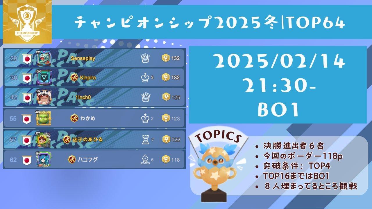 [AutoChess Tournament] チャンピオンシップTOP64 [S29]