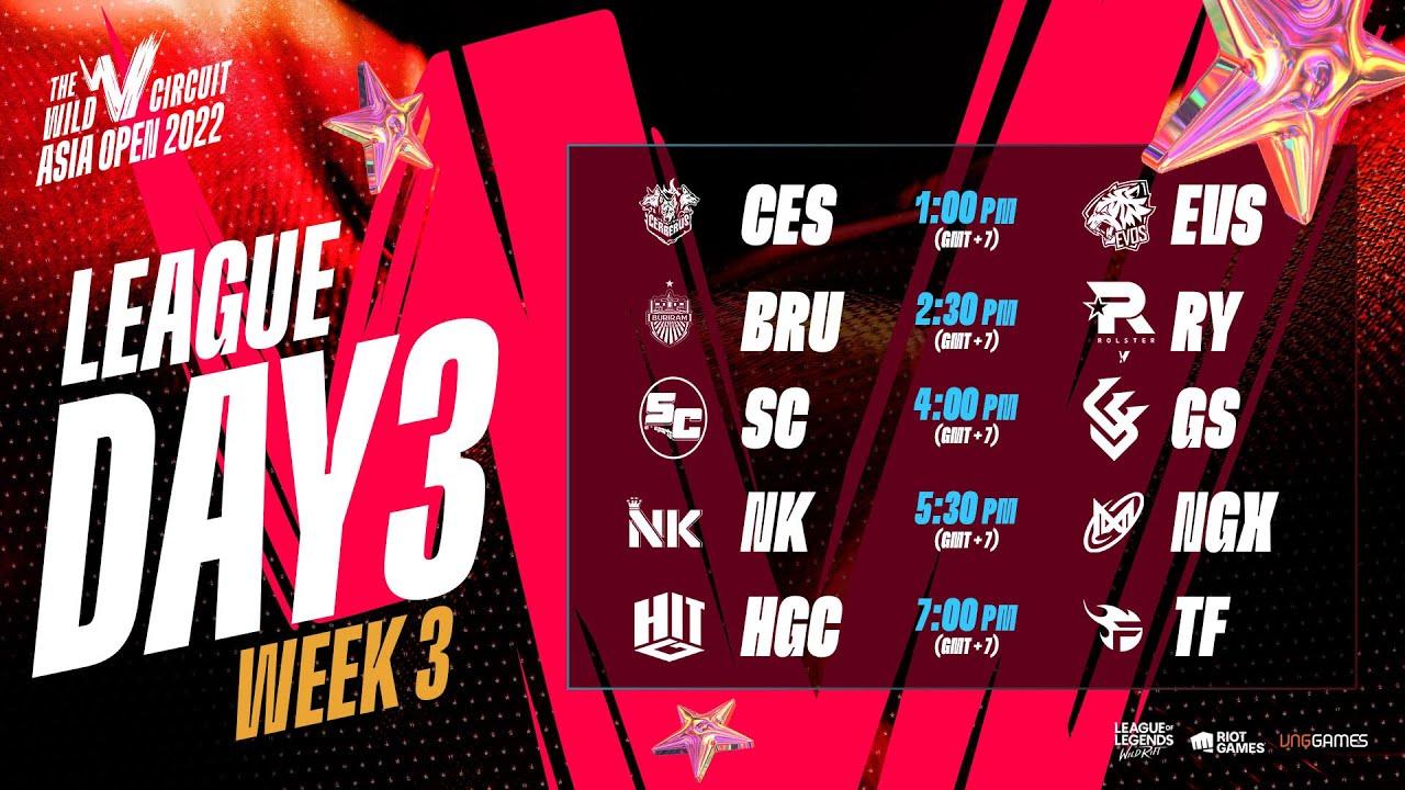 [Vietnamese] CES vs EVS | BRU vs RY | SC vs GS | NK vs NGX | HGC vs TF | WCAO 2022 LEAGUE D3W3