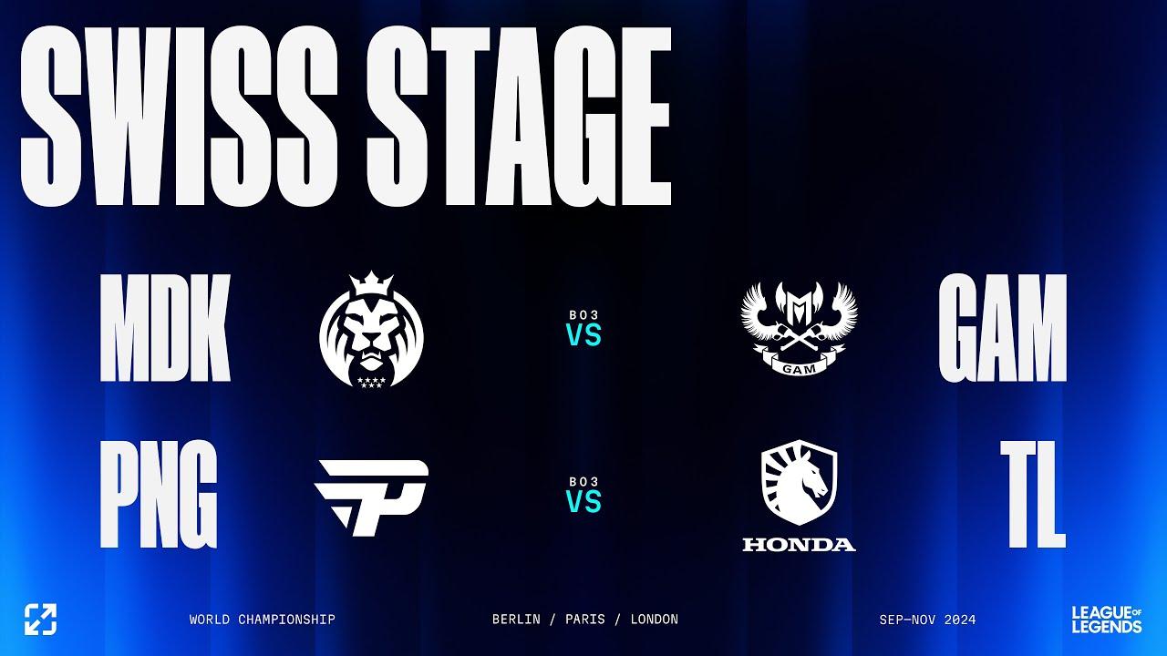Worlds 2024 | SWISS STAGE DAY 5 | MDK vs GAM - PNG vs TL