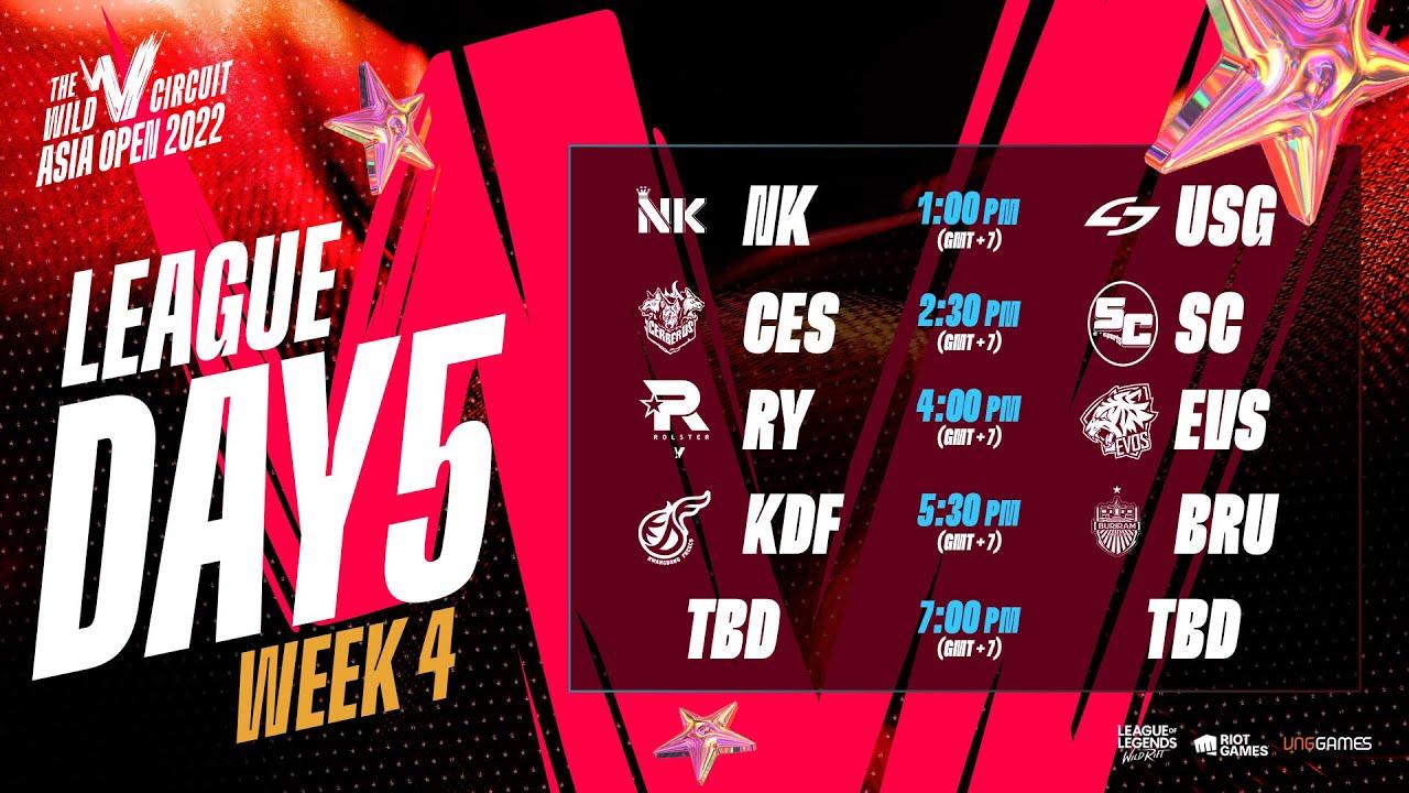 [No Commentary] NK vs USG | CES vs SC | RY vs EVS | KDF vs BRU  - WCAO 2022 W4D5