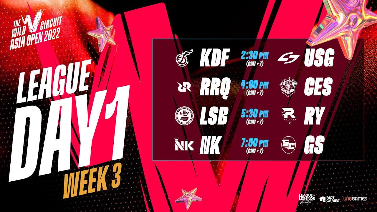 [Vietnamese] KDF vs USG | RRQ vs CES | LSB vs RY | NK vs GS | WCAO 2022 LEAGUE D1W3