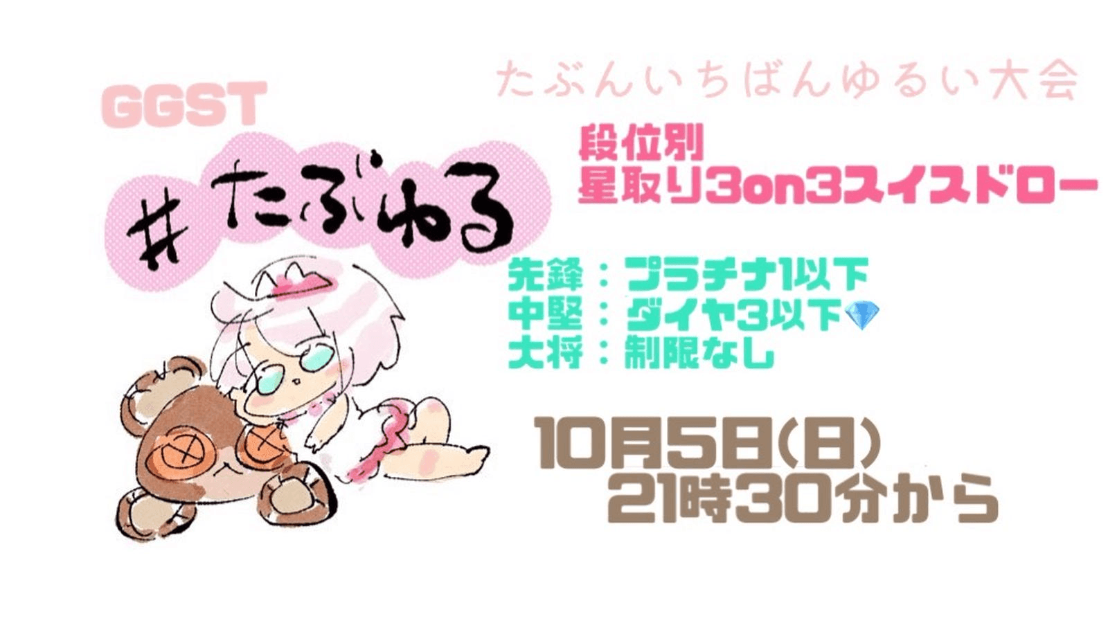 【GGST】たぶんいちばんゆるい大会#22段位別星取り3on3スイスドロー