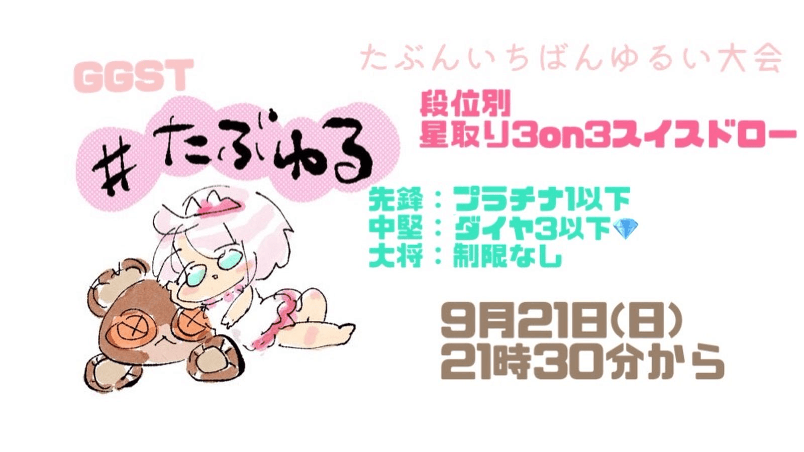 【GGST】たぶんいちばんゆるい大会#20段位別星取り3on3スイスドローの見出し画像