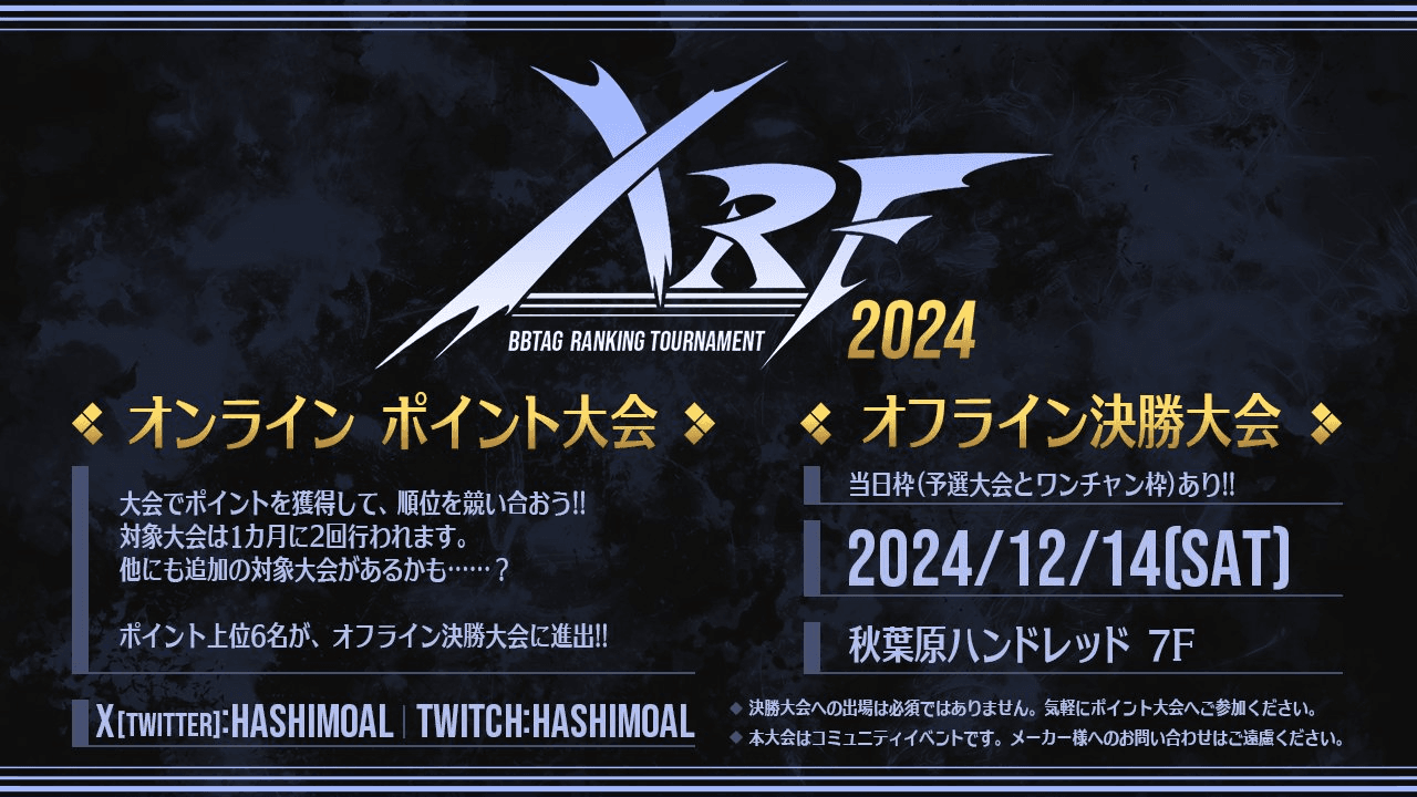 BBTAG XRF2024 オフライン決勝大会の見出し画像