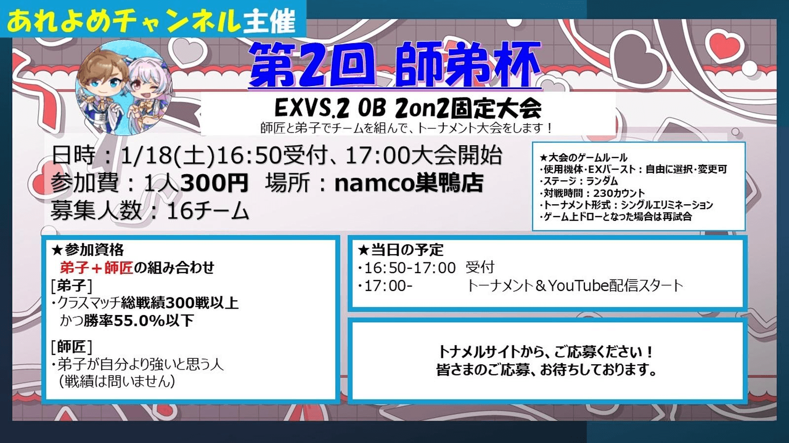 【オバブ】第2回　師弟杯2on2@namco巣鴨 feature image