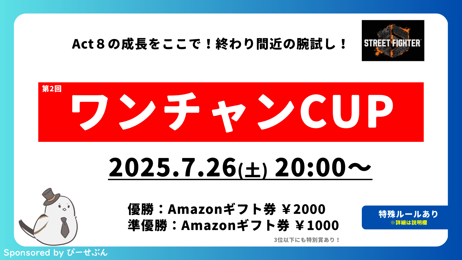 スト６　ワンチャンCUP#2の見出し画像