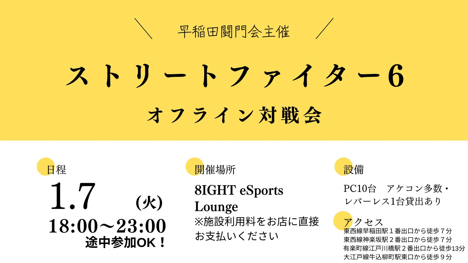 第14回早稲田闘門会スト6オフライン対戦会の見出し画像