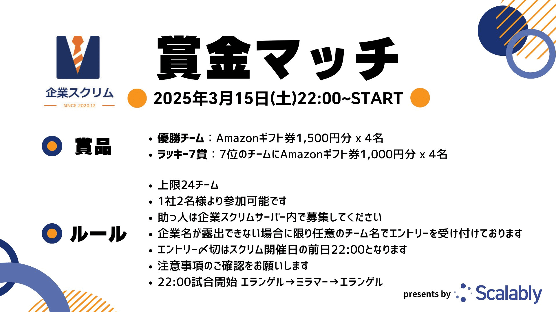 Scalably株式会社様Presents 賞金マッチの見出し画像