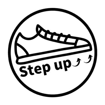 Step up⤴︎⤴︎のロゴタイプ