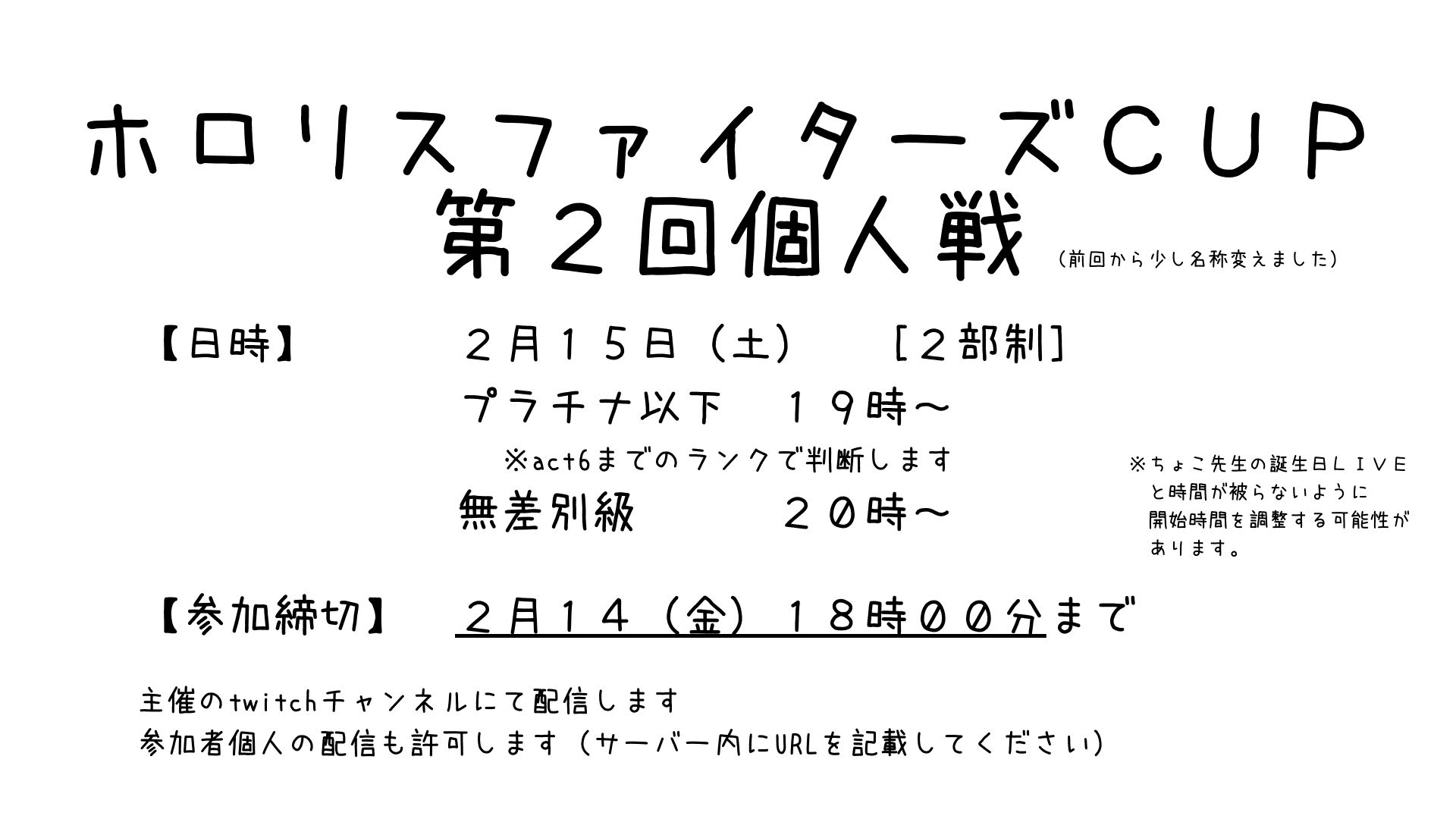 ホロリスファイターズCUP(第2回個人戦)