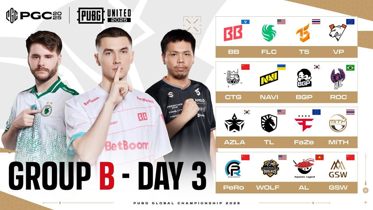 【日本語配信】PUBG Global Championship 2025 グループステージ B グループ DAY 3