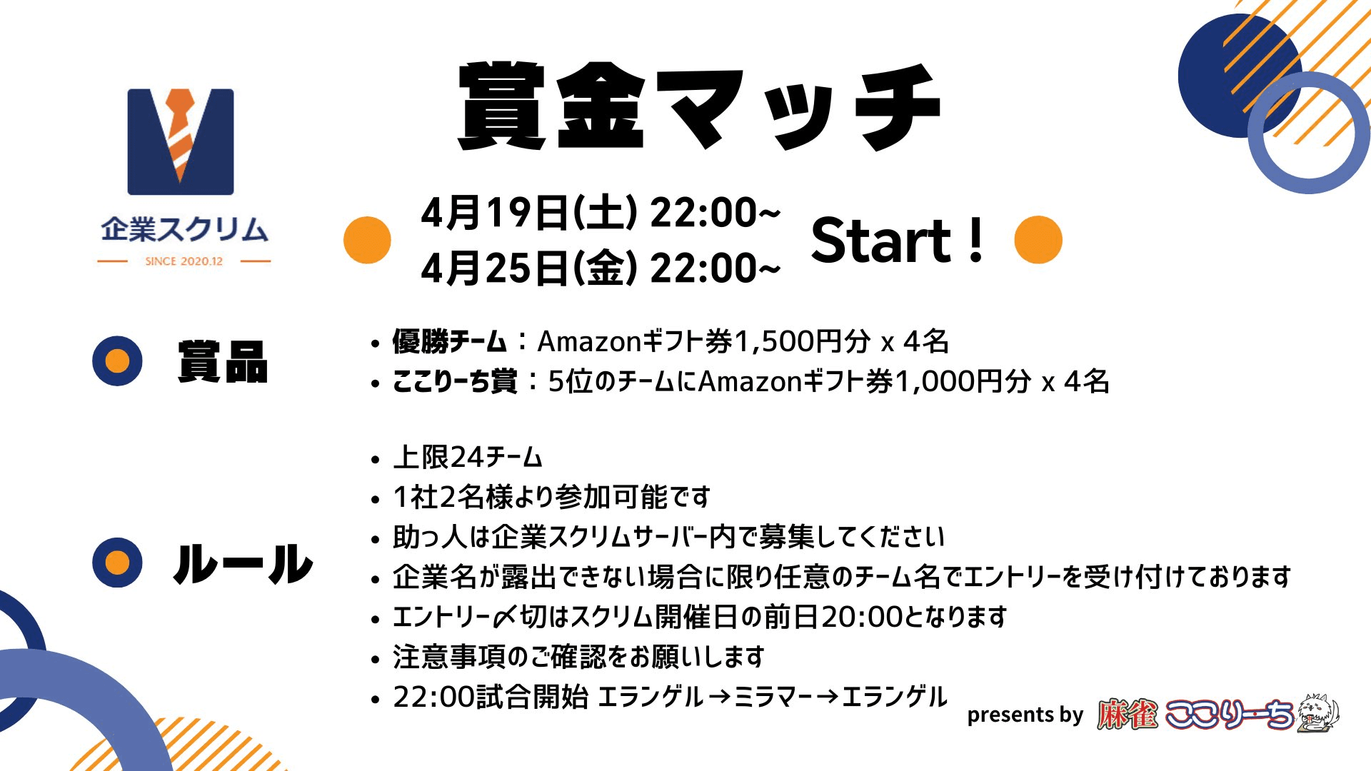 麻雀ここりーち様Presents 賞金マッチ