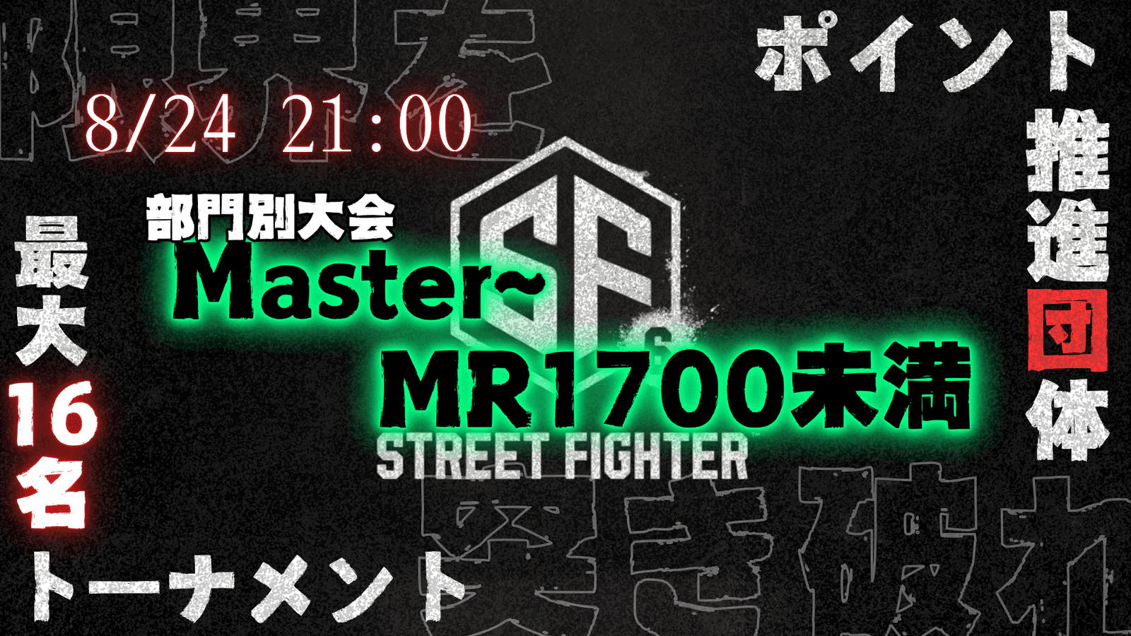 【ポイント推進団体】ポイント別大会 マスター以上～MR1700未満の部